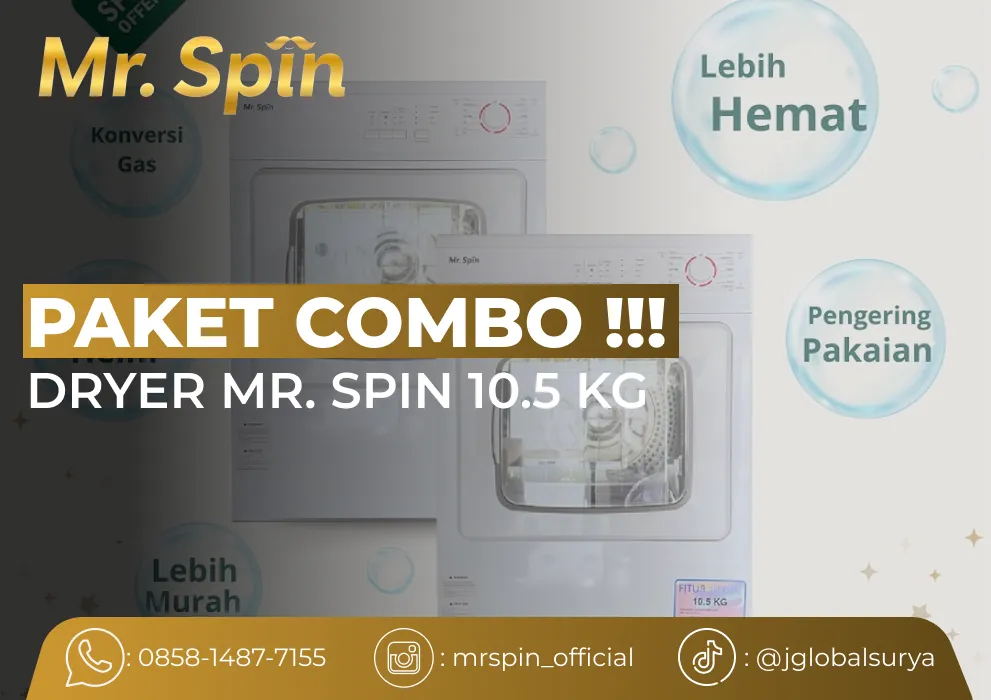 Paket COMBO Dryer Mr. Spin 10.5 kg !!! - Mr Spin Laundry
