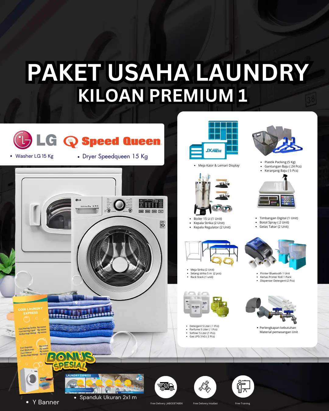 Paket Premium Laundry 1 - Mr Spin Laundry