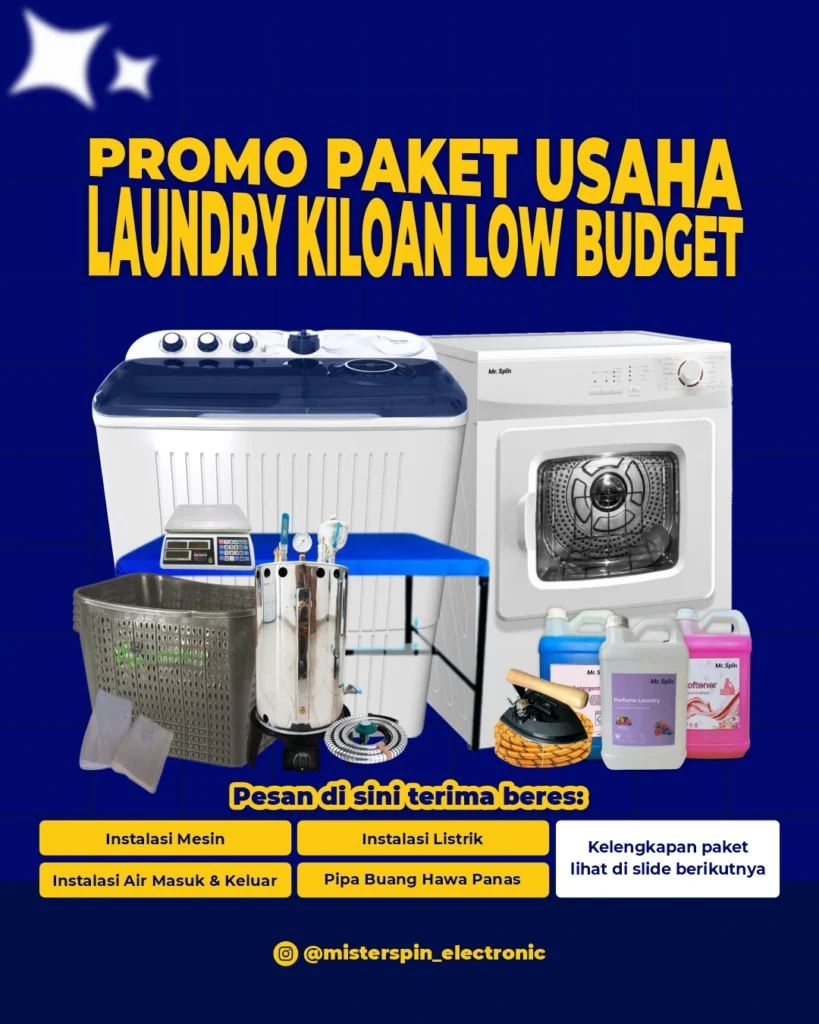 Promo Paket Usaha Laundry Kiloan Low Budget - Mr. Spin Laundry