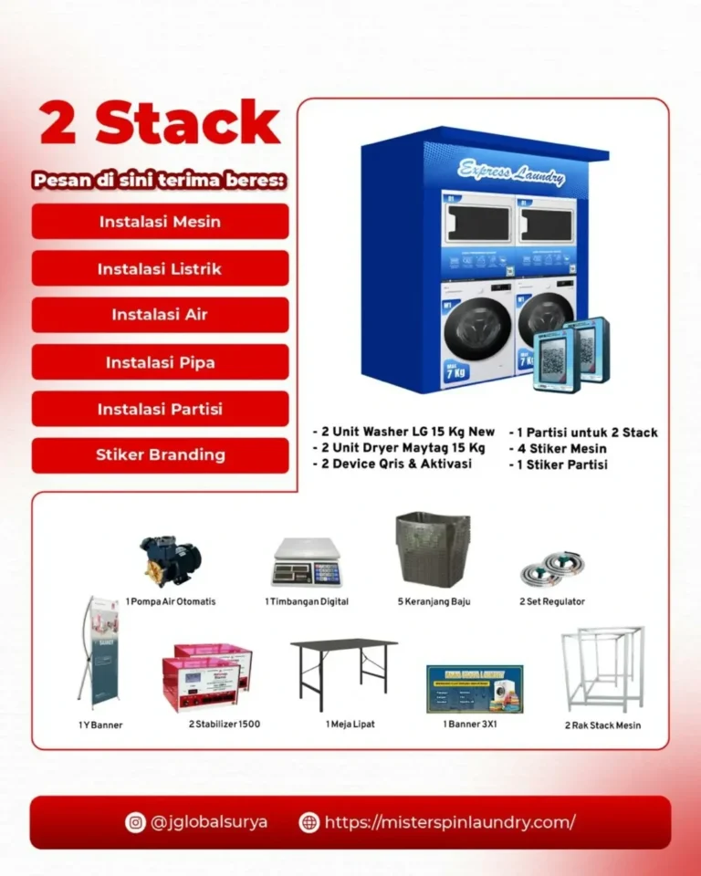 2 stack self service QRIS mesin kapasitas besar