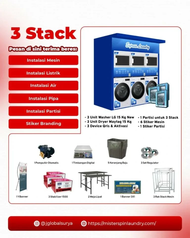 3 stack self service QRIS mesin kapasitas besar