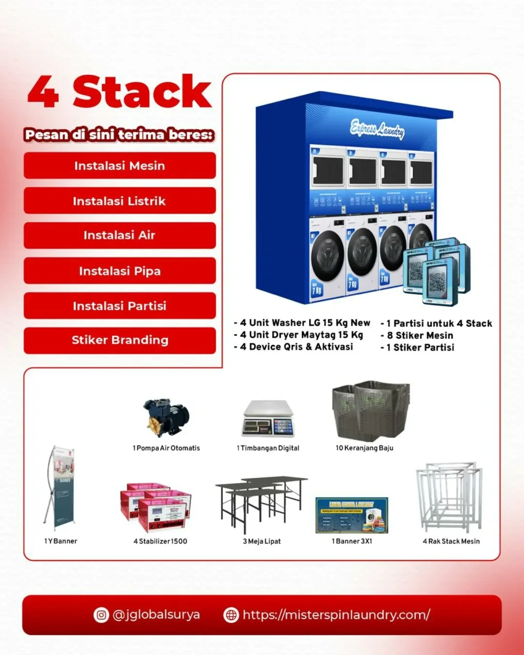 4 stack self service QRIS mesin kapasitas besar